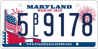 MD license plate 5BL9178