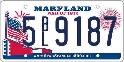MD license plate 5BL9187