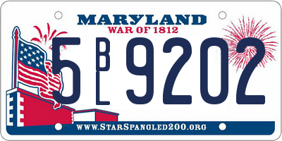 MD license plate 5BL9202