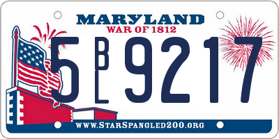 MD license plate 5BL9217