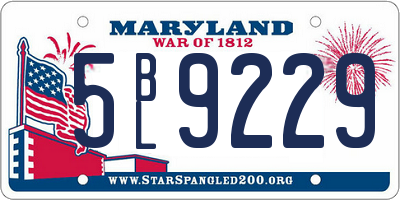 MD license plate 5BL9229
