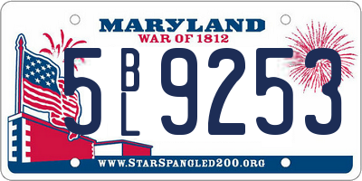 MD license plate 5BL9253