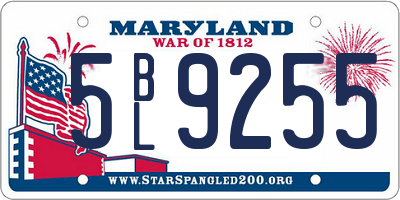 MD license plate 5BL9255