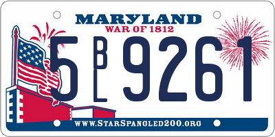 MD license plate 5BL9261
