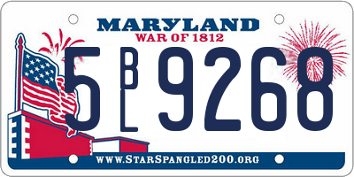 MD license plate 5BL9268