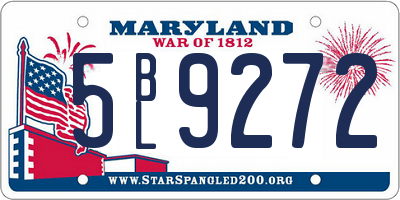 MD license plate 5BL9272