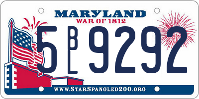 MD license plate 5BL9292