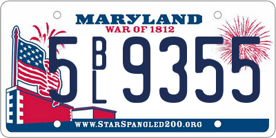 MD license plate 5BL9355