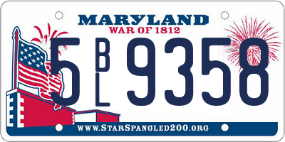 MD license plate 5BL9358