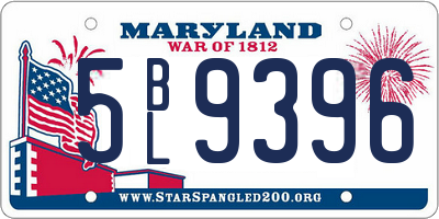 MD license plate 5BL9396