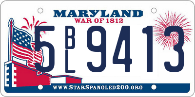 MD license plate 5BL9413