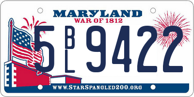 MD license plate 5BL9422