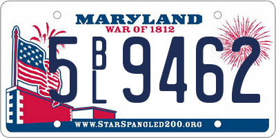 MD license plate 5BL9462