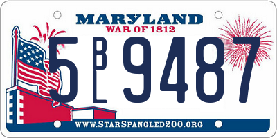 MD license plate 5BL9487