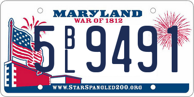 MD license plate 5BL9491