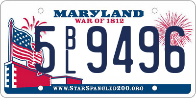 MD license plate 5BL9496