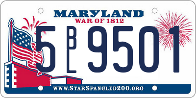 MD license plate 5BL9501