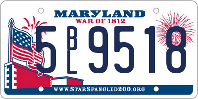 MD license plate 5BL9518