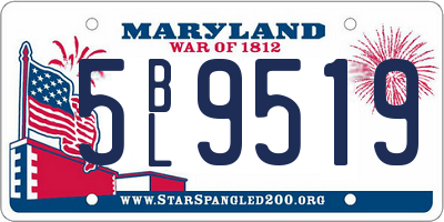 MD license plate 5BL9519
