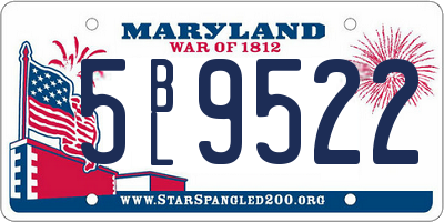 MD license plate 5BL9522