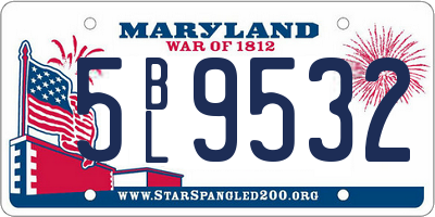 MD license plate 5BL9532