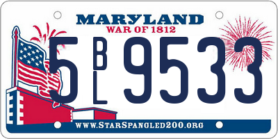 MD license plate 5BL9533