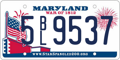 MD license plate 5BL9537