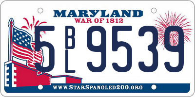 MD license plate 5BL9539