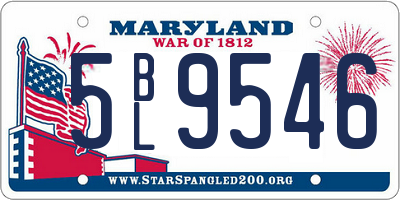 MD license plate 5BL9546