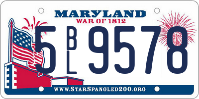 MD license plate 5BL9578