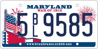 MD license plate 5BL9585