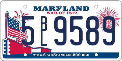 MD license plate 5BL9589