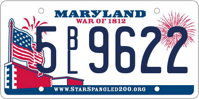 MD license plate 5BL9622