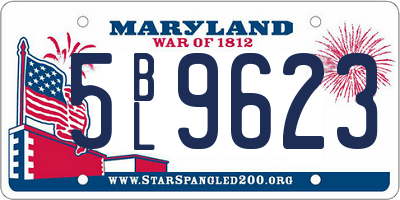 MD license plate 5BL9623