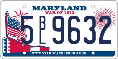 MD license plate 5BL9632