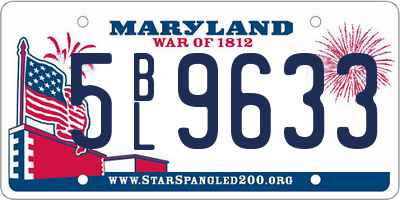 MD license plate 5BL9633