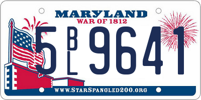 MD license plate 5BL9641