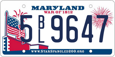 MD license plate 5BL9647