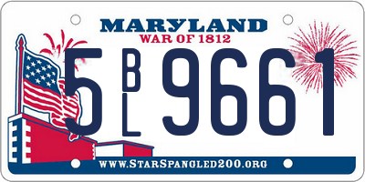 MD license plate 5BL9661