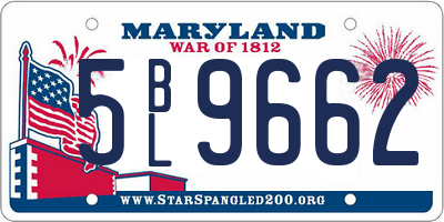 MD license plate 5BL9662
