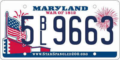 MD license plate 5BL9663