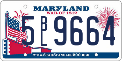 MD license plate 5BL9664