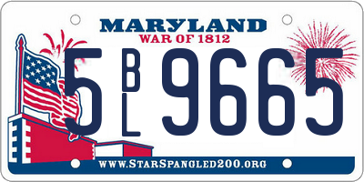 MD license plate 5BL9665