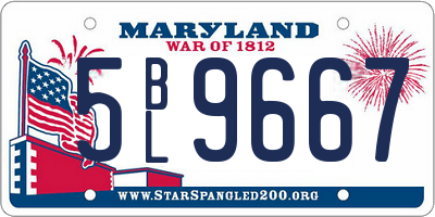 MD license plate 5BL9667