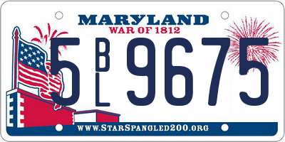 MD license plate 5BL9675