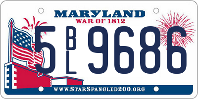 MD license plate 5BL9686