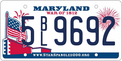 MD license plate 5BL9692