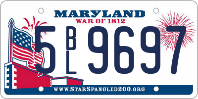 MD license plate 5BL9697