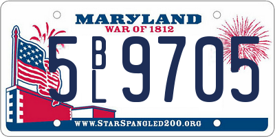 MD license plate 5BL9705