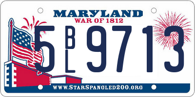 MD license plate 5BL9713